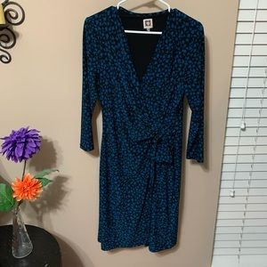 Blue v neck dress